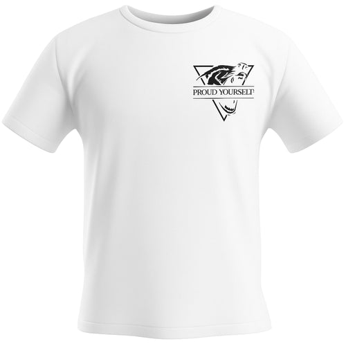 Black Graphic T-Shirt – "Proud Yourself" Wolf Design