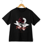Red Rose Under Moon with Dove Tee